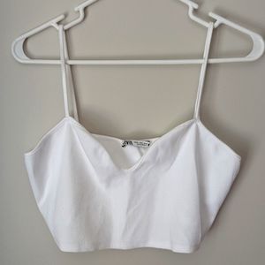 Zara White Cropped Cami